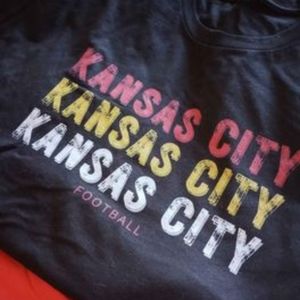 Kansas City Football shirt, Bella Canvas brand, black, size 2X, NEW